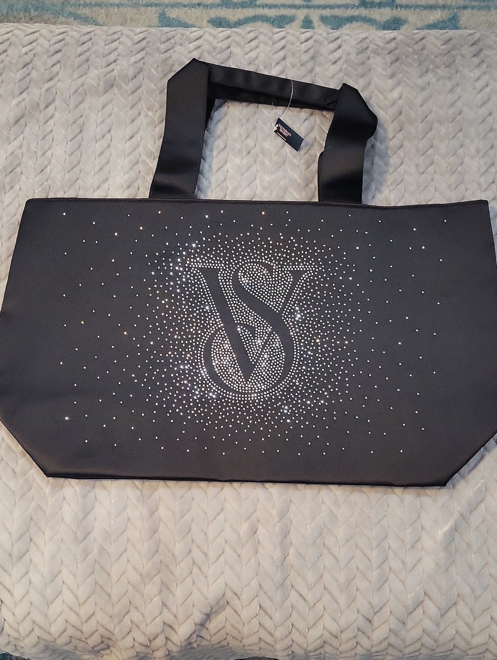 Victoria's Secret Black Tote with Crystal VS Logo